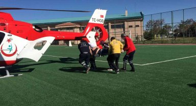 Konya'da kalp krizi geçiren hasta hava ambulansıyla nakledildi