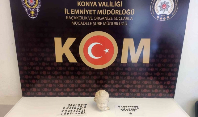 Konya'da Roma Dönemi'ne ait heykel ele geçirildi