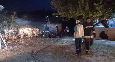 Konya'da samanlık yangını