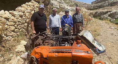Traktör 200 metrelik uçuruma yuvarlandı