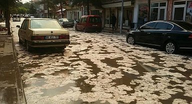Aksaray'ın yüksek kesimlerinde dolu yağışı etkili oldu