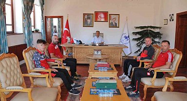 Avrupa Şampiyonu Ergün'den Başkan Akkaya'ya teşekkür ziyareti