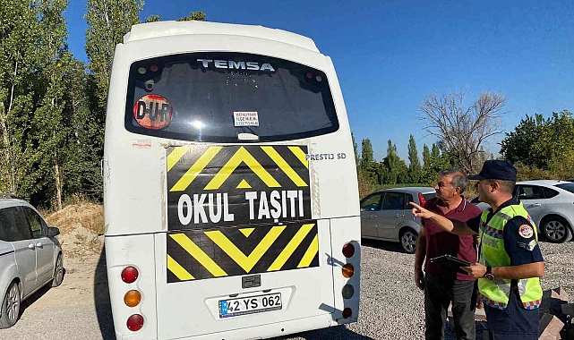Ereğli'de jandarmadan okul servislerine denetim