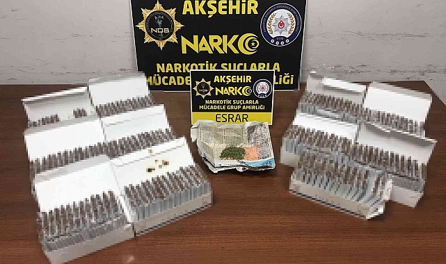 Konya'da 3 bin 300 adet doldurulmuş makaron ele geçirildi