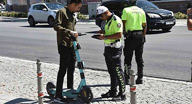 Konya'da elektrikli scooter sürücüleri denetlendi