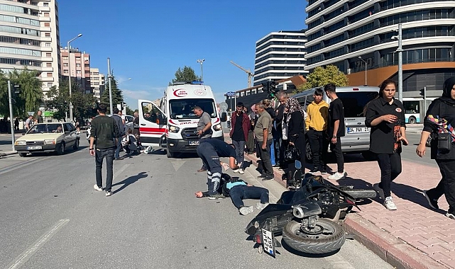 Konya'da motosikletler çarpıştı: 2 yaralı