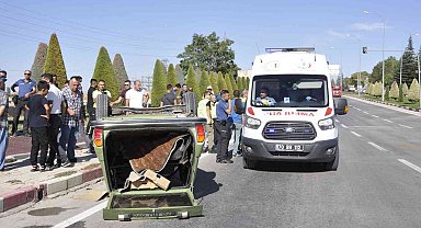 Takla atan otomobilin sürücüsü ölümden döndü
