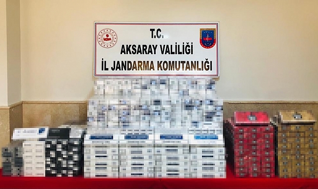 Aksaray'da jandarmadan kaçak sigara operasyonu