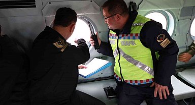 Jandarmadan helikopter destekli trafik denetimi