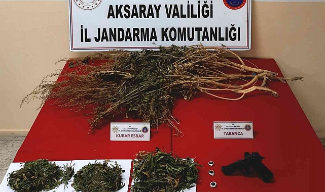 Jandarmanın operasyonunda uyuşturucu ve tabanca ele geçirildi