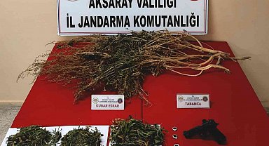 Jandarmanın operasyonunda uyuşturucu ve tabanca ele geçirildi