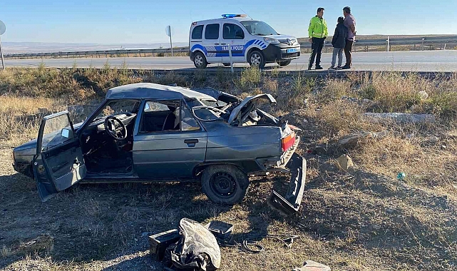Konya'da takla atan otomobilden burunları kanamadan kurtuldular