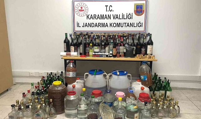 Karaman'da yılbaşı öncesi 300 kilo kaçak içki ele geçirildi