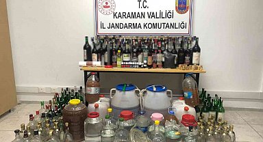 Karaman'da yılbaşı öncesi 300 kilo kaçak içki ele geçirildi