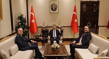 Cumhurbaşkanı Yardımcısı Oktay, Alibaba CEO'su Evans ve Trendyol Başkanı Çetin'i kabul etti