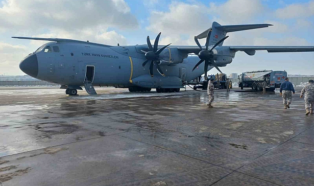 28 ton yardım malzemesi A400M kargo uçağıyla deprem bölgelerine gönderildi