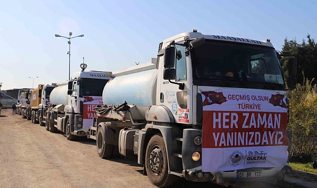 Akdeniz Belediyesinden deprem bölgesine su ve yakacak desteği