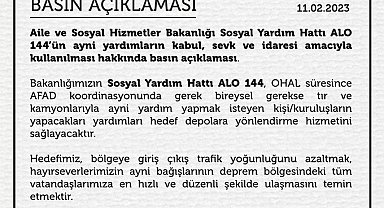 ALO 144, OHAL sürecinde yardım yapmak isteyenler için yönlendirme hattı olacak