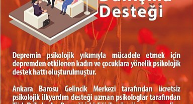 Ankara Barosundan psikolojik danışma desteği