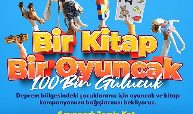 Depremzede çocuklar için '100Bin Gülücük: Bir kitap bir oyuncak' kampanyası
