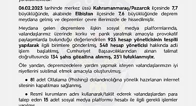 EGM: "Provokatif paylaşımlarda bulunduğu değerlendirilen 925 hesap yöneticisi tespit edildi"