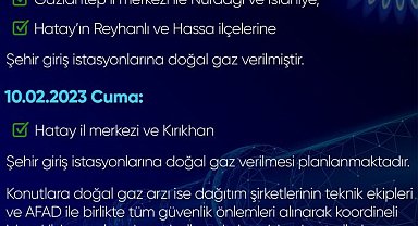 Kahramanmaraş, Gaziantep ve Hatay'a doğalgaz verilmeye başladı