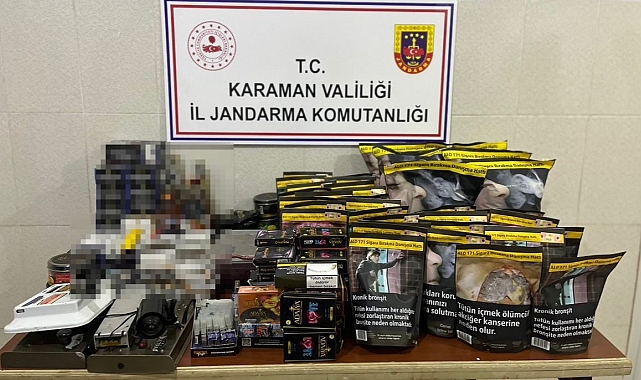 Karaman'da jandarmadan kaçak tütün ve alkol operasyonu