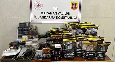 Karaman'da jandarmadan kaçak tütün ve alkol operasyonu