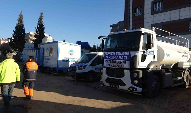Melikgazi'den depremzedelere 'mobil yardım'