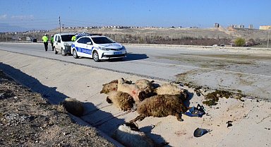 Karaman'da iki motosiklet koyun sürüsüne çarptı: 3 yaralı