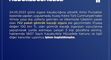 Gümrük kaçağı sigaraları Türkiye'ye sokmaya çalışan 3 kişi gözaltına alındı