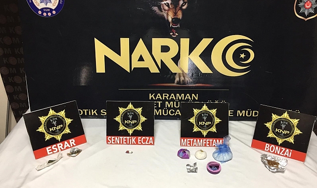 Karaman'da uyuşturucudan 2'si kadın 3 kişi tutuklandı