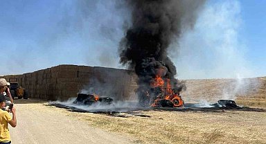 Ankara'da traktör alevlere teslim oldu
