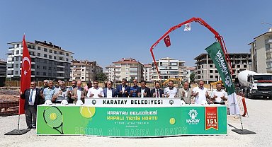 Konya'nın en büyük kapalı tenis kortunun temeli atıldı