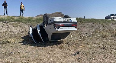 Takla atan otomobilde 4 kişi yaralandı