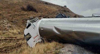 Kayseri - Kahramanmaraş Yolunda Tanker Devrildi