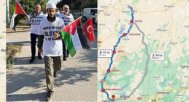 "Filistin" kafilesinin yürüyüşü sürüyor