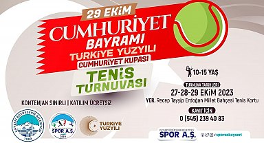 Spor A.Ş'den 29 Ekim'e öze Cumhuriyet Tenis Turnuvası