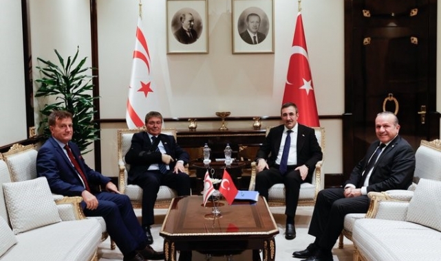 Cumhurbaşkanı Yardımcısı Yılmaz, KKTC Başbakanı Üstel ile bir araya geldi