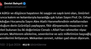 MHP lideri Bahçeli'den Alatlı ve Türkdoğan için başsağlığı mesajı