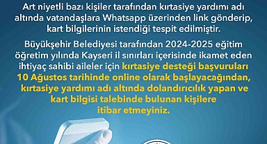 Büyükşehir'den "dolandırıcılık" uyarısı