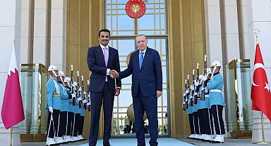 Cumhurbaşkanı Erdoğan, Katar Emiri Şeyh Temim Bin Hamed Al Sani ile Cumhurbaşkanlığı Külliyesi'nde bir araya geldi.