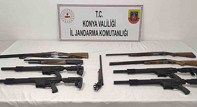 Konya'da 9 adet belgesiz av tüfeği ele geçirildi