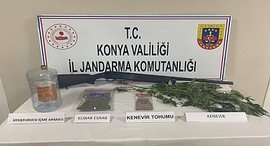 Konya'da jandarmadan uyuşturucu operasyonu: 5 gözaltı