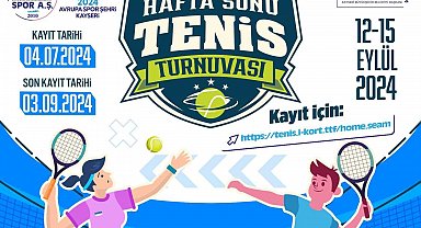 Spor A.Ş. ev sahipliğinde düzenlenecek TTF 12 Yaş Hafta Sonu Tenis Turnuvası'na kayıtlar sürüyor