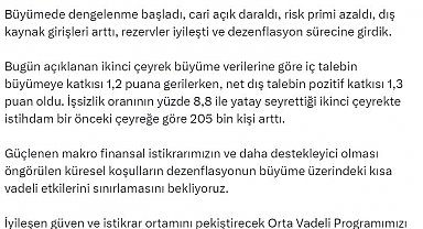 Bakan Şimşek: "Büyümede dengelenme başladı, cari açık daraldı, risk primi azaldı, dış kaynak girişleri arttı, rezervler iyileşti"