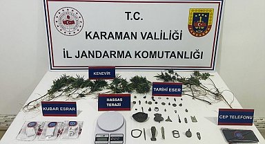 Jandarmadan tarihi eser ve uyuşturucu operasyonu: 1 gözaltı