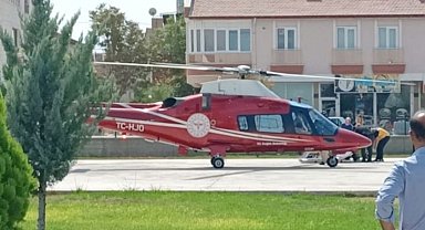 Konya'da hava ambulansı kalp krizi geçiren hasta için havalandı