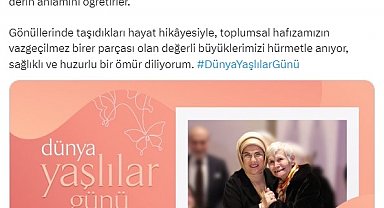 Emine Erdoğan'dan "Dünya Yaşlılar Günü" mesajı