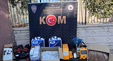 Aksaray'da kaçak sigara ve makaron ele geçirildi